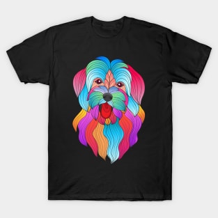 colored stylized dog head T-Shirt